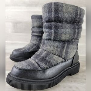 Franco Sarto Jenze Cold Weather Fleece Plaid Mid Calf Boots Women's 7½